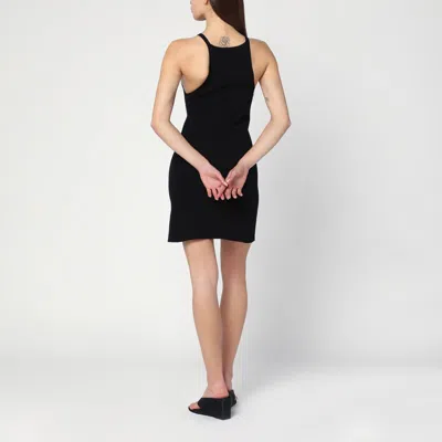 Courrèges Contrast Cotton Jersey Mini Dress In Black