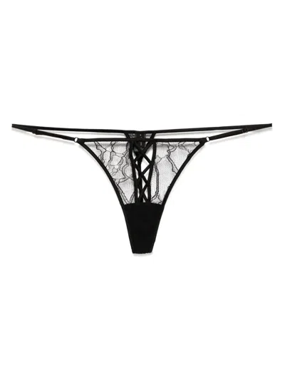 Kiki De Montparnasse Precieuse Thong In Black