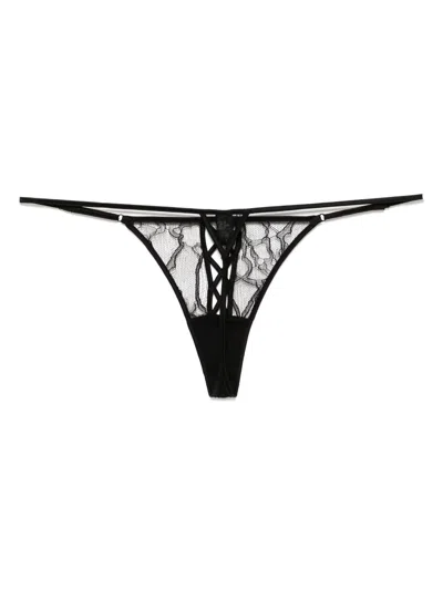 Kiki De Montparnasse Precieuse Thong In Black