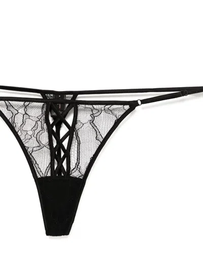 Kiki De Montparnasse Precieuse Thong In Black