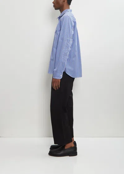 Junya Watanabe Bengal Stripe Cotton Shirt In Blue