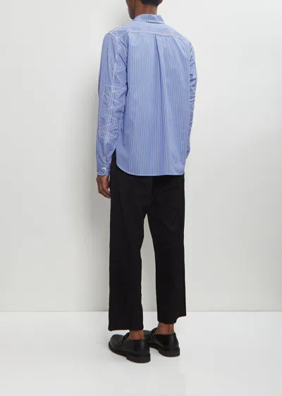 Junya Watanabe Bengal Stripe Cotton Shirt In Blue