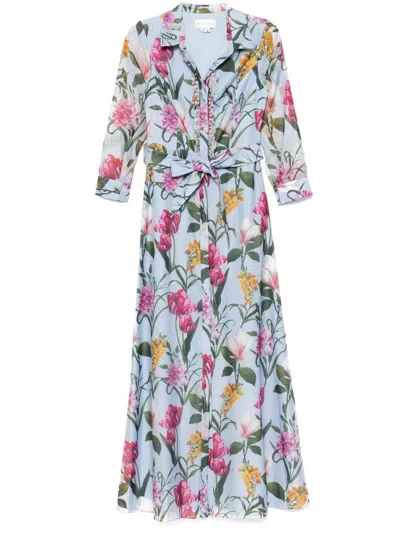 Sachin & Babi Addison Gown In Glacial Blue Blossoms