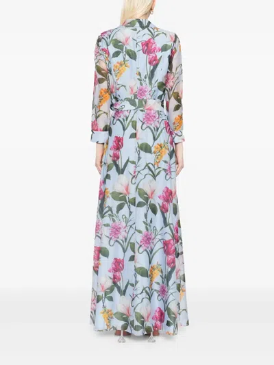 Sachin & Babi Addison Gown In Glacial Blue Blossoms
