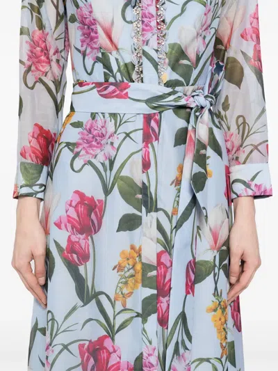 Sachin & Babi Addison Gown In Glacial Blue Blossoms