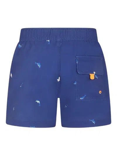 Save The Duck Dolfin-print Swim Shorts In Blue