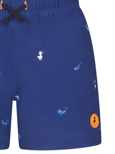 Save The Duck Dolfin-print Swim Shorts In Blue