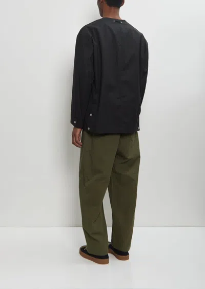 Comme Des Garçons Homme Deux Cotton Linen Collarless Jacket In Black