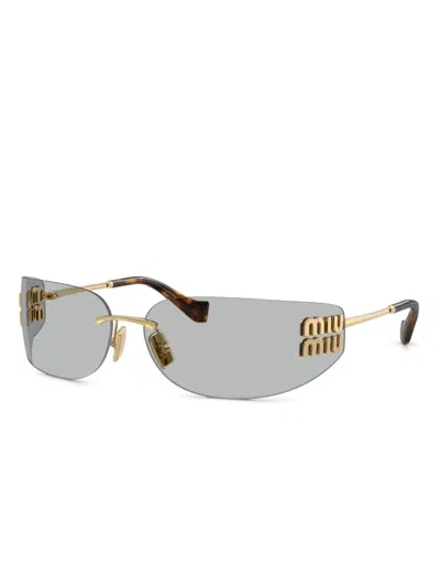 Miu Miu 0mu A51s Runway 5ak50k Oro Metal Sunglasses In Gray