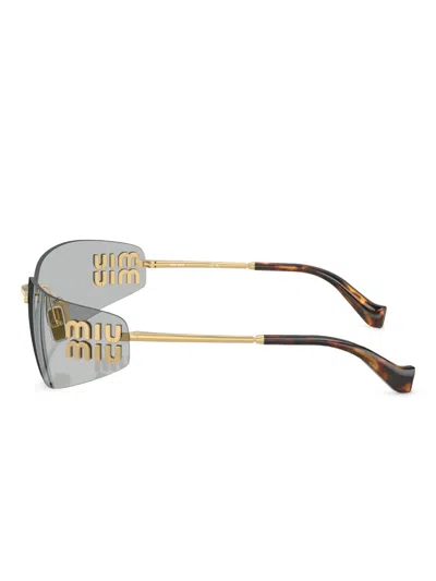 Miu Miu 0mu A51s Runway 5ak50k Oro Metal Sunglasses In Gray