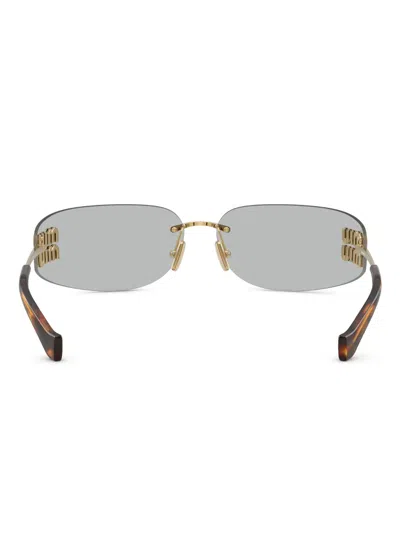 Miu Miu 0mu A51s Runway 5ak50k Oro Metal Sunglasses In Gray