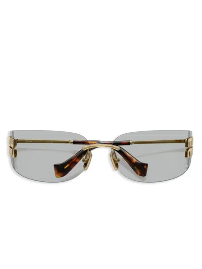 Miu Miu 0mu A51s Runway 5ak50k Oro Metal Sunglasses In Gray