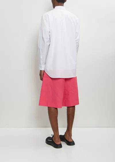 Comme Des Garçons Homme Deux Cotton Shirt W/ Mesh Inserts In White