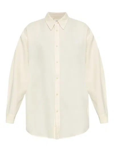Lemaire Long-sleeve Cotton Shirt In Neutrals