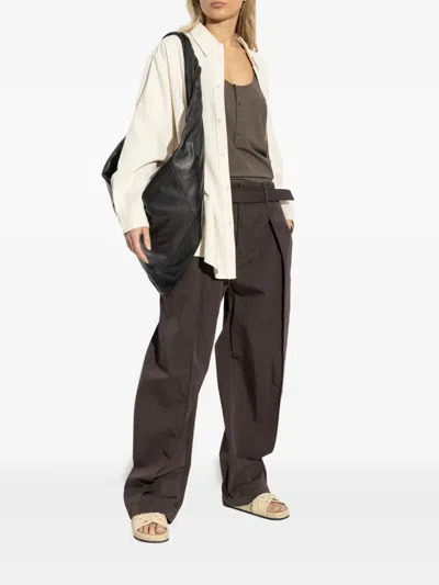 Lemaire Long-sleeve Cotton Shirt In Neutrals