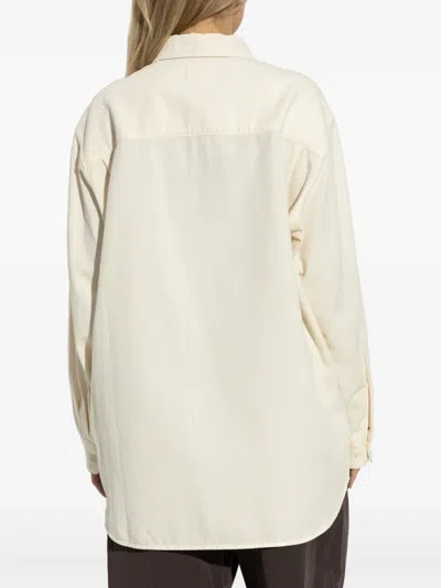 Lemaire Long-sleeve Cotton Shirt In Neutrals