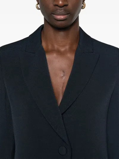 Emporio Armani Tailored Blazer With Buttoned Cuffs And Vents In Blue