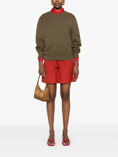 Saint Laurent Sweater In Cashmere And Silk Jersey In Green