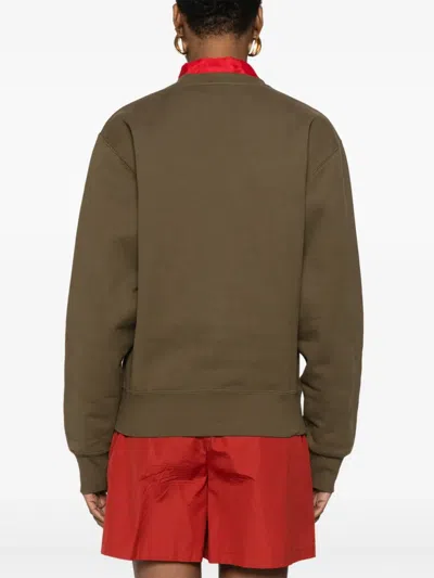 Saint Laurent Sweater In Cashmere And Silk Jersey In Green