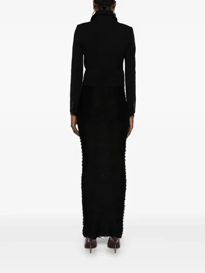 Saint Laurent Buttoned Jacket In Black