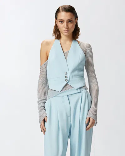 Pinko Pastel Blue 'moretta' Top In Crystal Blue