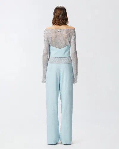 Pinko Pastel Blue 'moretta' Top In Crystal Blue