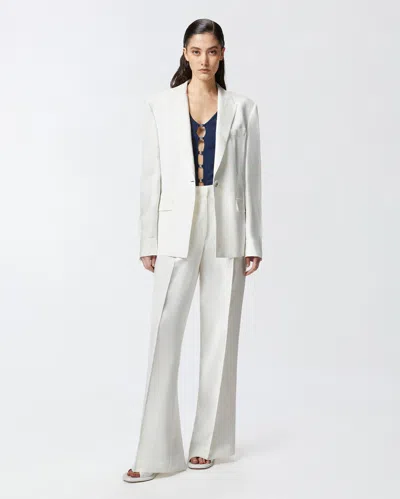 Pinko Tailored White Blazer With Single Button Closure In Snow White