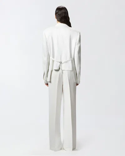 Pinko Tailored White Blazer With Single Button Closure In Snow White