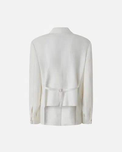 Pinko Tailored White Blazer With Single Button Closure In Snow White