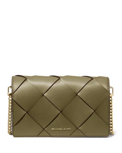 Michael Kors Michael By  Jet Set Flap Chain Medium Crossbody In Safari Green