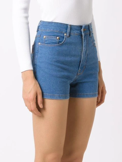 Shop Amapô High Waist Denim Shorts In Blue