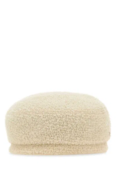 Helen Kaminski Ivory Teddy Fabric Hailie Hat In White