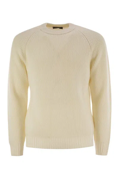 Peserico Reglan Sleeve Crew-neck Sweater In White