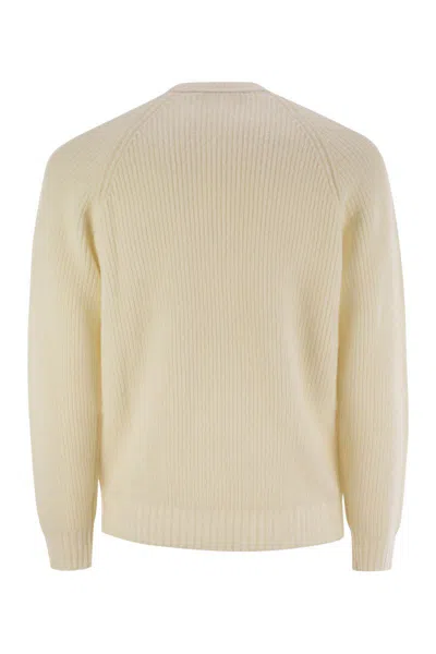 Peserico Reglan Sleeve Crew-neck Sweater In White