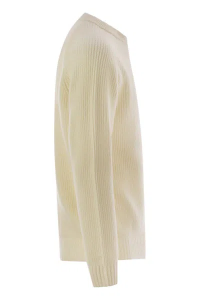 Peserico Reglan Sleeve Crew-neck Sweater In White