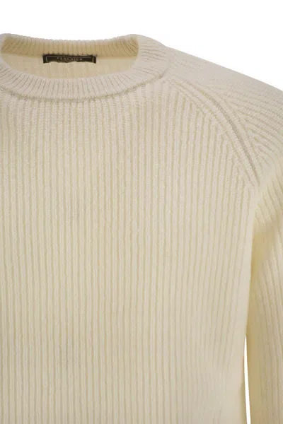 Peserico Reglan Sleeve Crew-neck Sweater In White