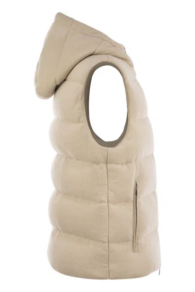 Peserico Men's Goose Down Vest In Light Beige