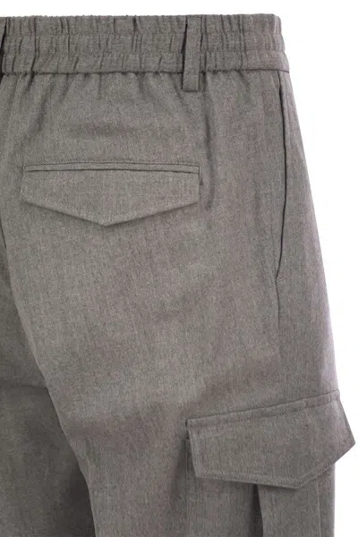 Peserico Jogger In Lightweight Stretch Cotton Canvas In Grey