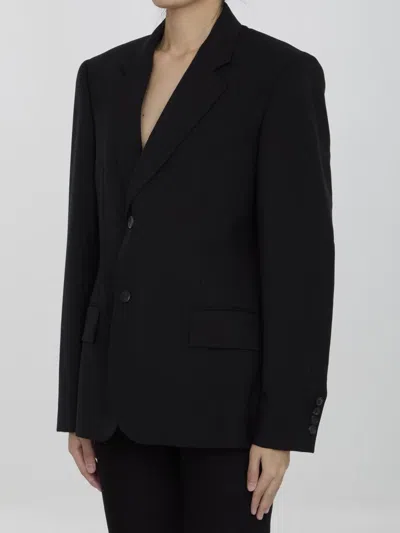 Balenciaga Wool Jacket In Black