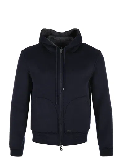The Jack Leathers Blouson  "natan Reversibile" In Blue