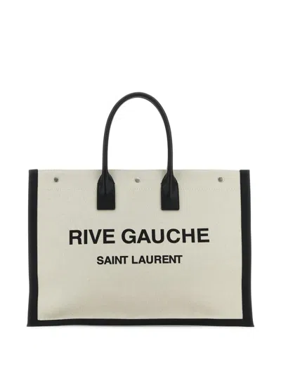 Saint Laurent Bag Tote Rive Gau In Greggio/nero/nero/ne