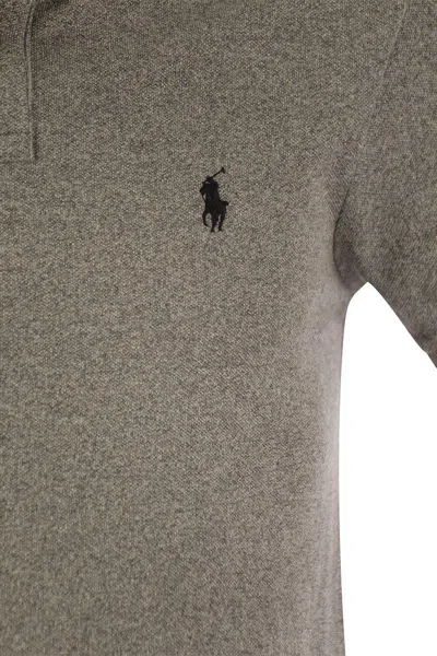 Polo Ralph Lauren Custom Slim Fit Mesh Polo In Grey
