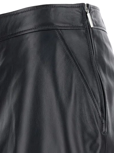 Arma Midi Black Skirt With Front Slit In Black