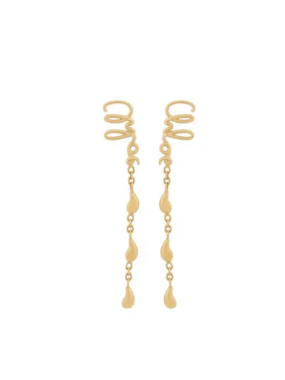 Chloé Iconic Dangling Earrings For Pierced Ears In Grey