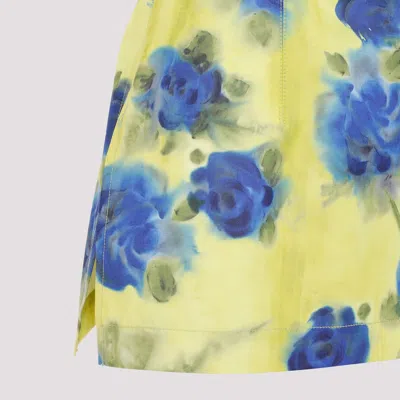 Marni Floral Print Top With Zig-zag Seam Detail In Yellow