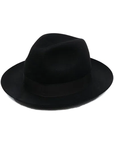 Borsalino Ribbon-detail Fedora Hat In Black
