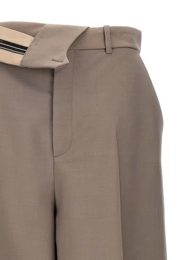 Fendi High-waisted Pleated Front Trousers With Side Pockets In Gray