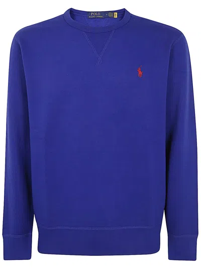 Polo Ralph Lauren Long Sleeve Knit Crew Neck Sweatshirt Clothing In Blue