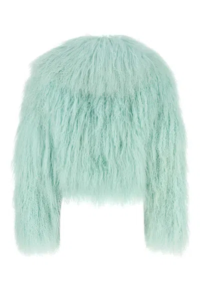 Self-portrait Self Portrait Women Green Shearling Jacket In Green