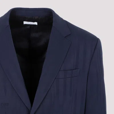 Off-white Wool Single-breasted Blazer In Blue